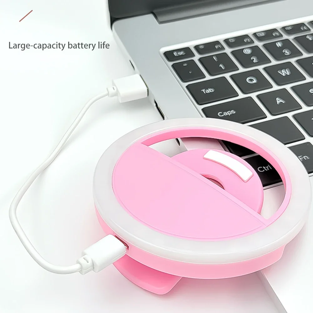 Neue Handheld Ring LED Wiederaufladbare Füllen Licht Handy Live Broadcast Fotografie Desktop Selfie Licht mit Ladekabel