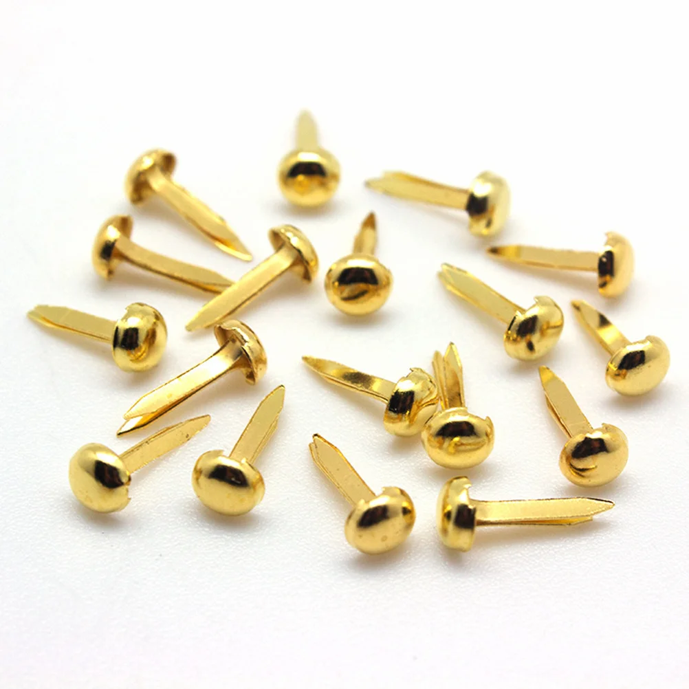 

100pcs 8X16Mm Golden Mini Round Head Split Pins For Scrapbooking Diy Crafts Decoration Craft Brads Metal Brads