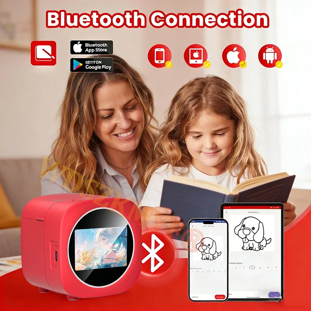 2026New Ai Voice Command Thermal Printer Inkless Printing 203DPI 1300mAh for Creative Drawing Part Kids Photo Printer