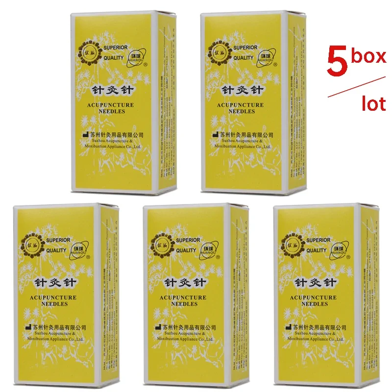 1000Pcs =5Box Silver Covered Huaqiu Disposable Acupuncture Needles Acupuncture Body Acupoint Massage Face Beauty