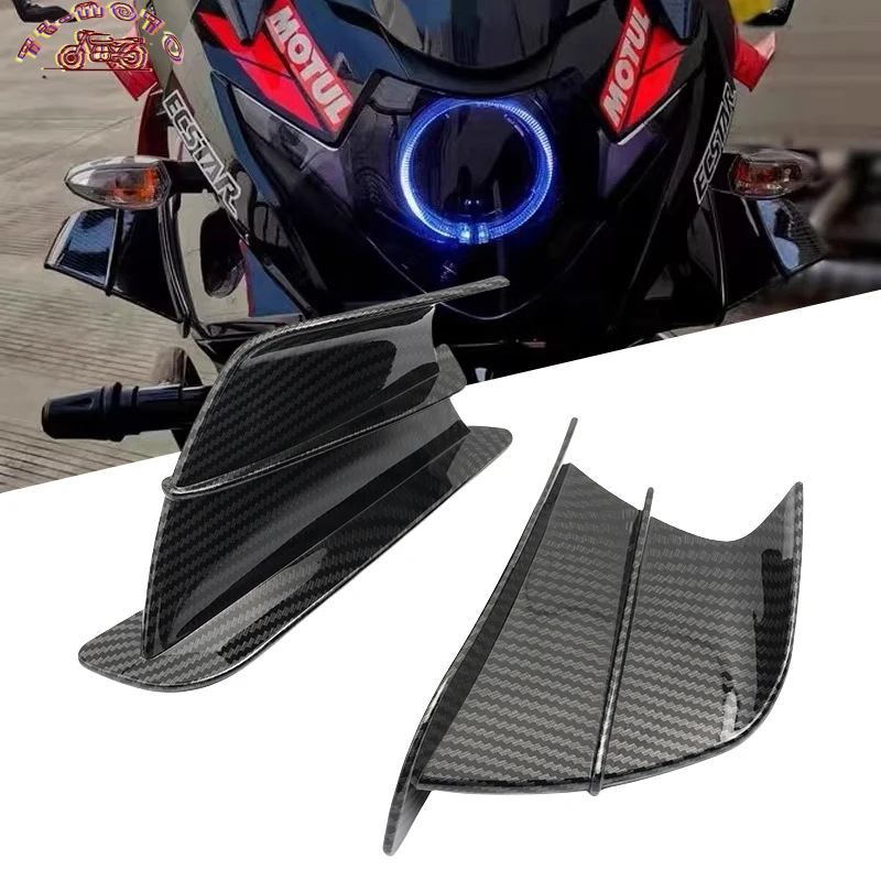 

Carbon Look Motorcycle Winglet Aerodynamic Spoiler Wing With Fit For YAMAHA MT-25/03/07/09/10 YZF R1 R6 R7 Universal Accessories