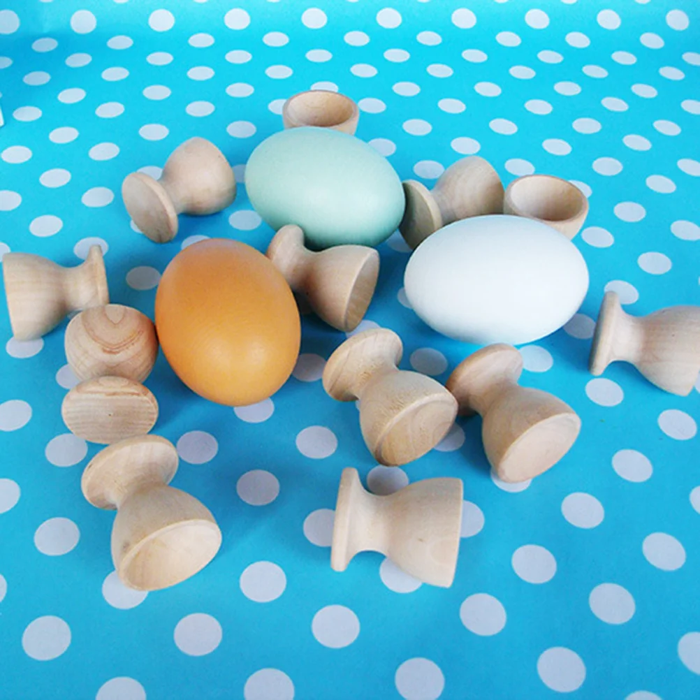 5 pçs crianças educacional ovo titular copo de madeira forma bandeja para desenho arte artesanato crianças dia de páscoa ovo suporte copo