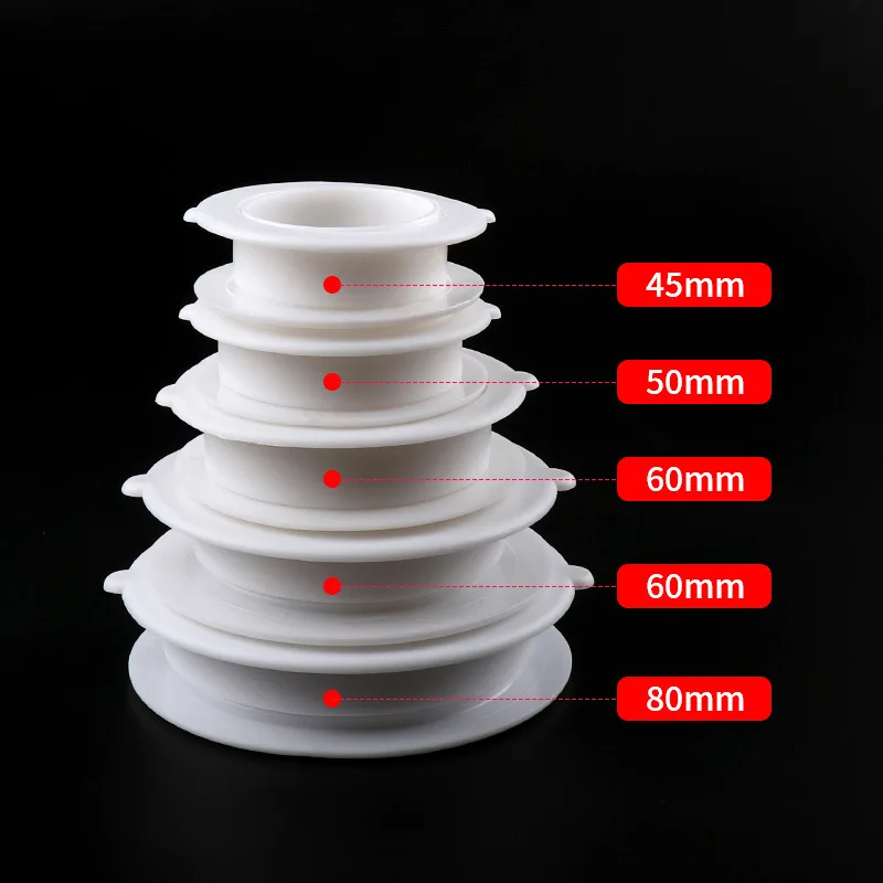 10PCS Plastic drain outlet for cabinet; O-shaped white drain cap for downpipe; Double-layer drain outlet ventilation holes