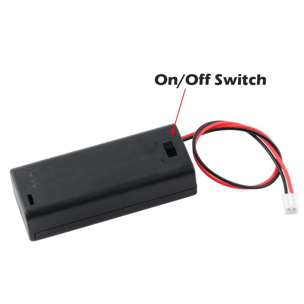 Caja de batería AAA de 2 ranuras, 10 piezas, soporte de batería AAA para Conector Micro:bit JST PH2.0 con cubierta de interruptor