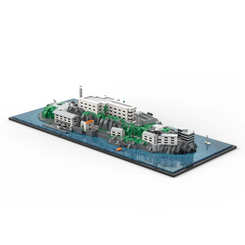 2482 Uds. MOC Alcatraz Island arquitectura bloques de construcción magia además al edificio de Navidad alegría regalo de Navidad