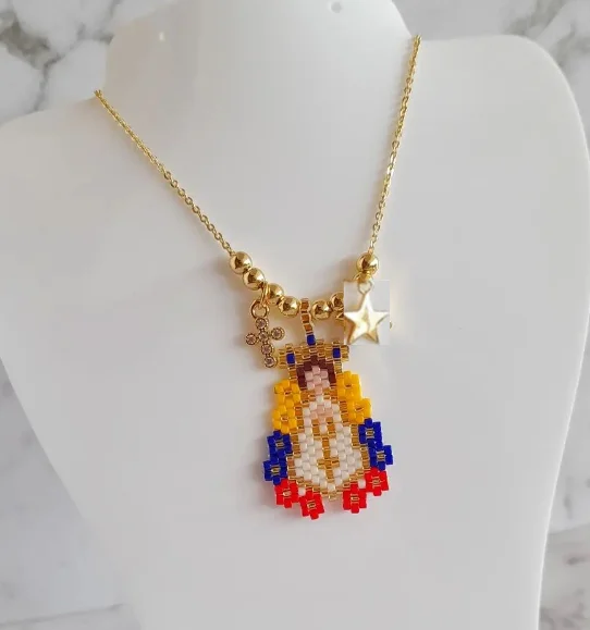 Handmade Escapulario Virgen del valle necklace Adjustable miyuki beads Necklace