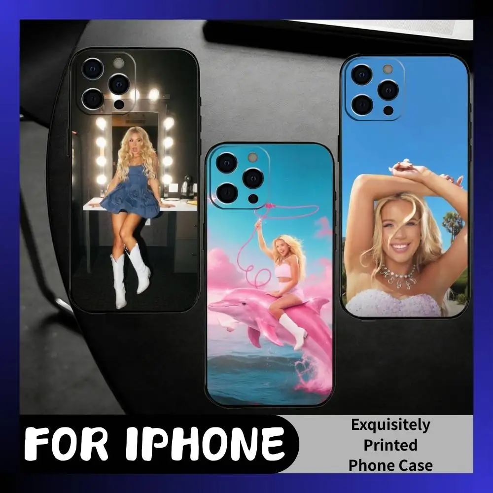 

Professional Emo Cowgirl Megan M-Moroney Phone Case For iPhone17,16,15,14,13,12 Plus,Max Soft Silicone Black Cover