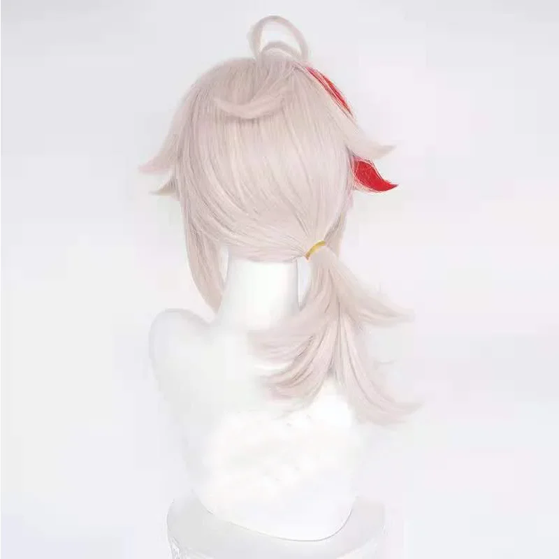 Kazuha Cosplay Pruik Genshin Impact Kazuha Cosplay Pruik Hoge Temperatuur Zijde Rose Innerlijke Mesh Pruik Halloween Feest Voor Vrouwen