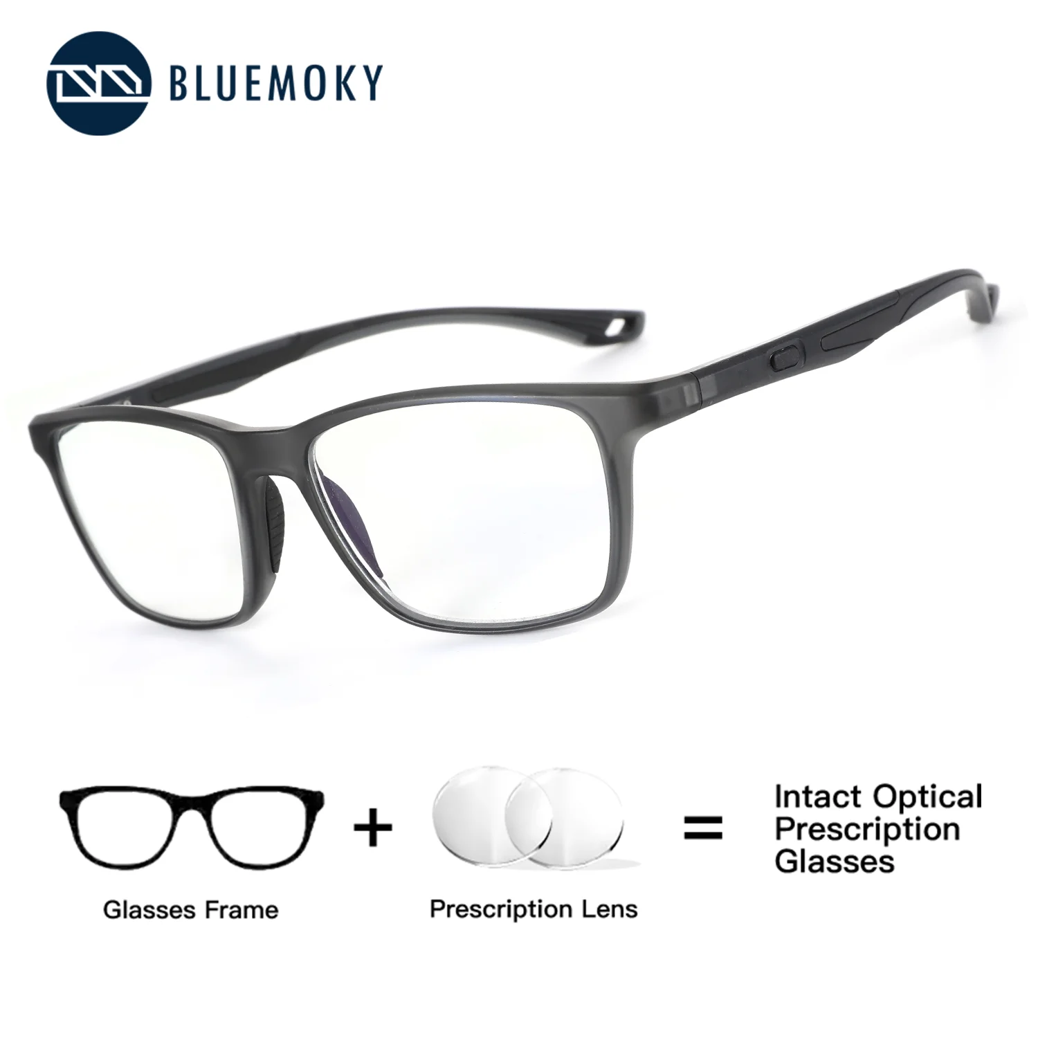 

BLUEMOKY (L Size) Square Custom Prescription Glasses Men Optical Reading Eyeglasses Myopia Women Progressive Vision Correction