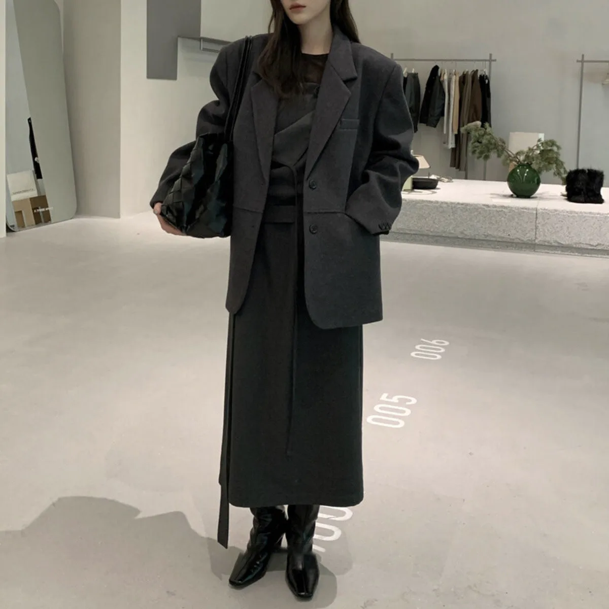 KWTX 2025 100% Wool Blazer Women Solid Color Casual Single Breasted Lapel Trendy Design Elegant New Arrival Autumn Winter