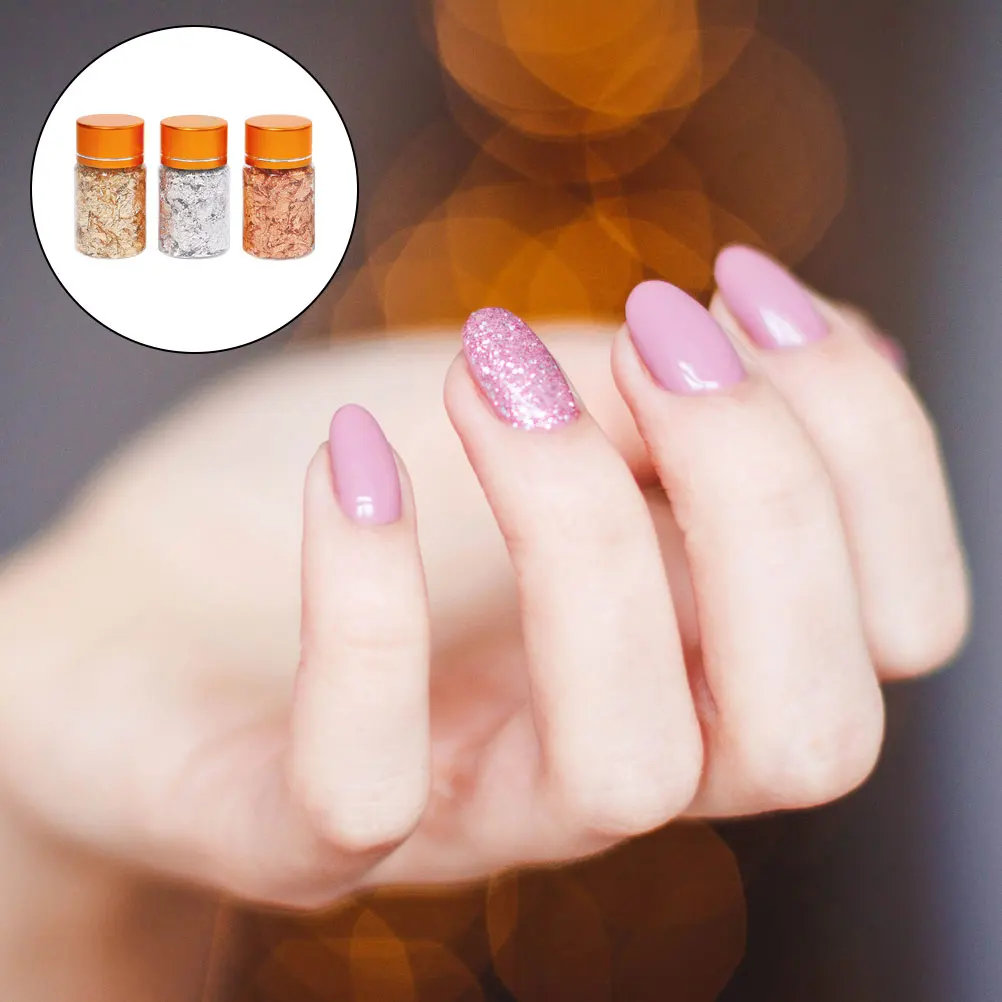 

DIY Gold Foil Sheet Manicure Gilding Flakes Nail Art Accessories Kit Multiple Colors Holiday Party Baking Decor