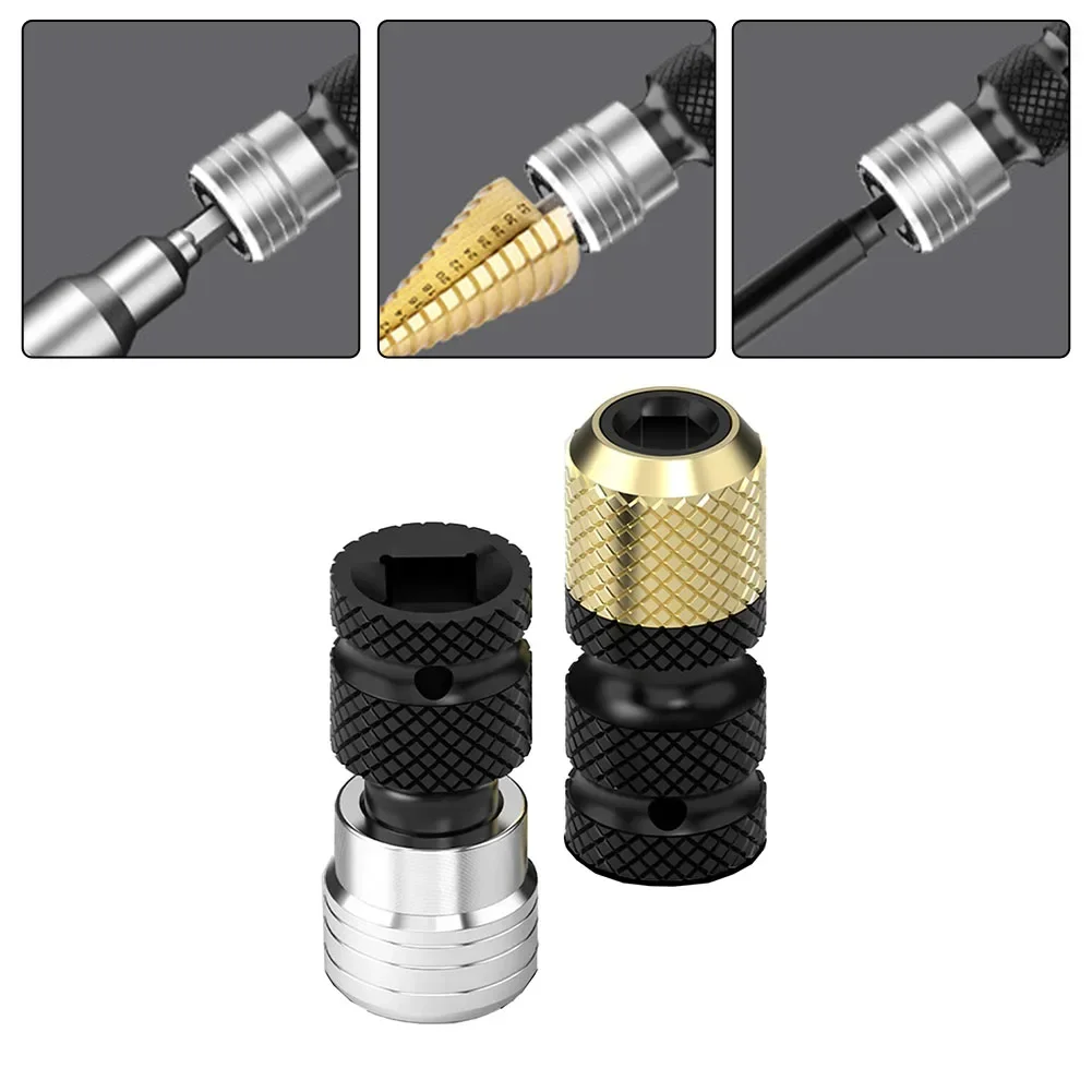 1/2in Drive To 1/4in Hex Drill Chuck Change Socket Adapter For Socket Wrench Telescopic Conversion Head Electric Tool Accessorie