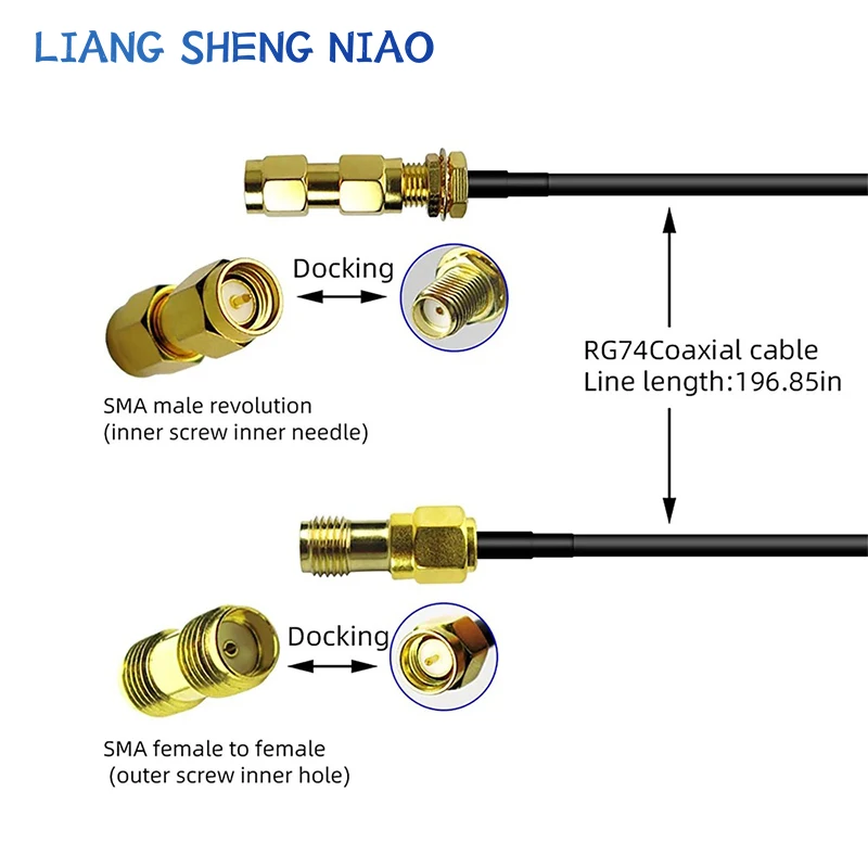 Imagem -05 - Macho para Fêmea Cabo de Extensão Fio Alimentador de Cobre Rp-sma Sma Connector Coaxial Wifi Network Card Rg174 Router Antena