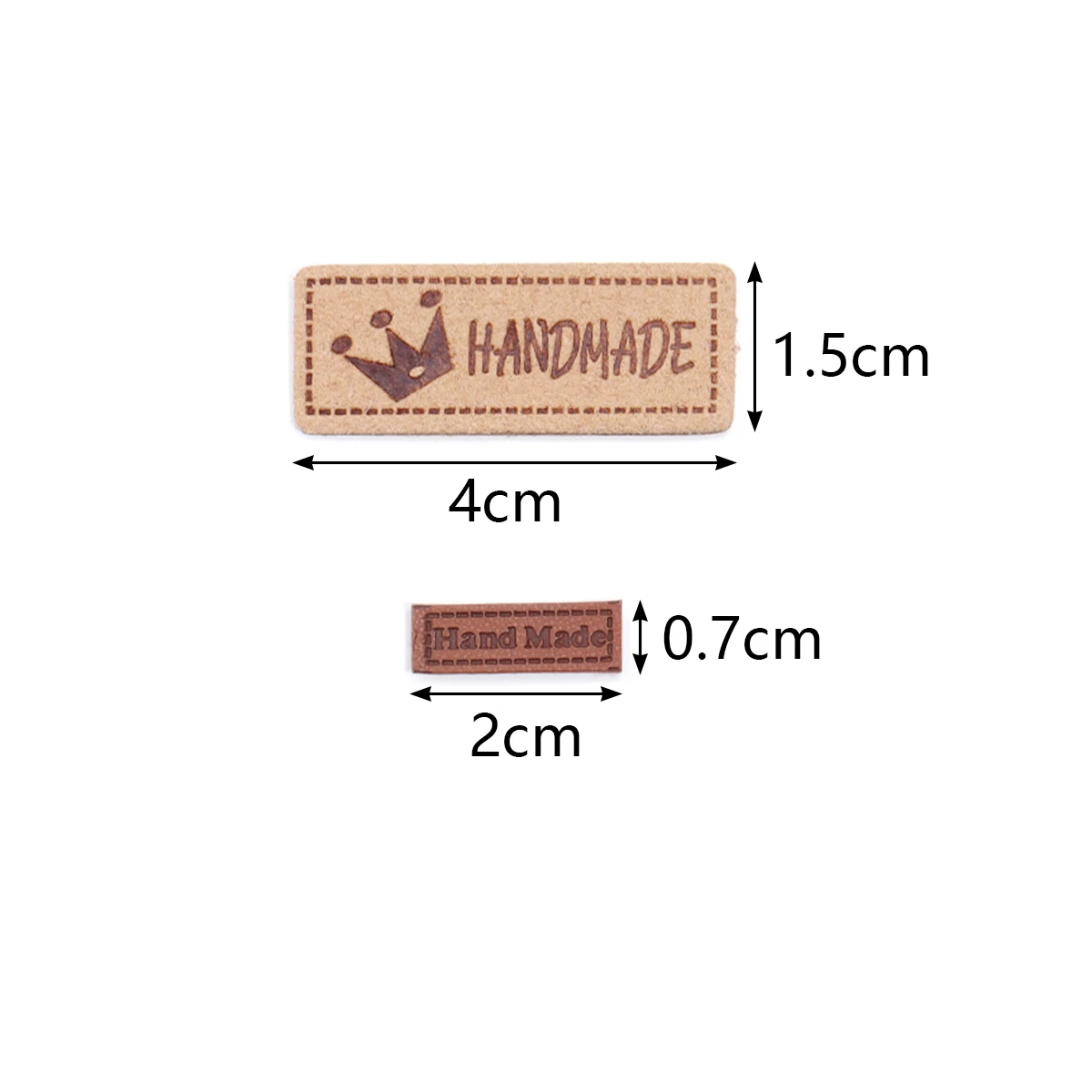 10-20pcs/lot Handmade Microfiber Leather Without Perforations Embossed Leather Label For Clothing Decoration Accessories