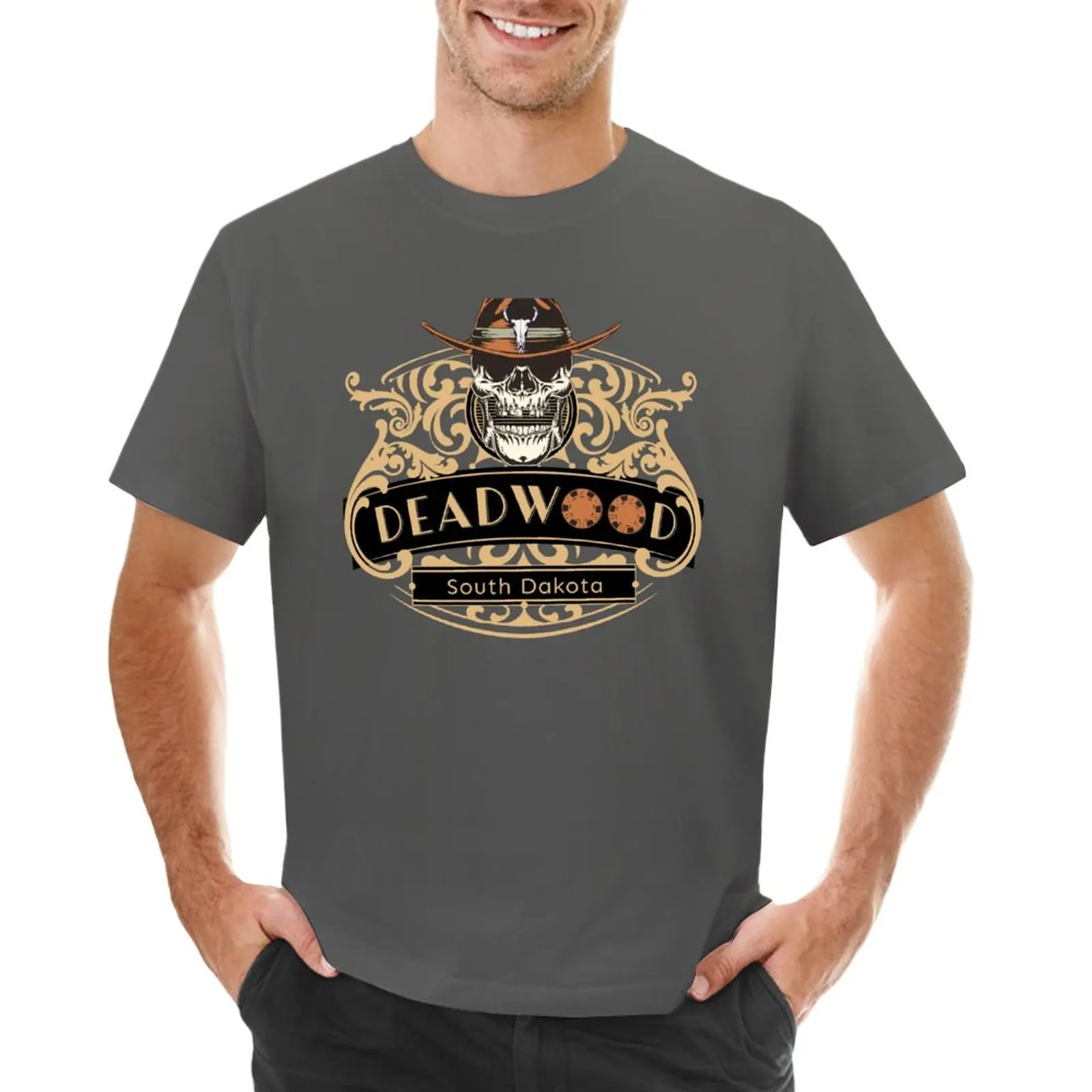 

Gambling Western Saloon South Dakota Casino Deadwood T-Shirt quick-drying Aesthetic clothing fruit of the loom mens t shirts