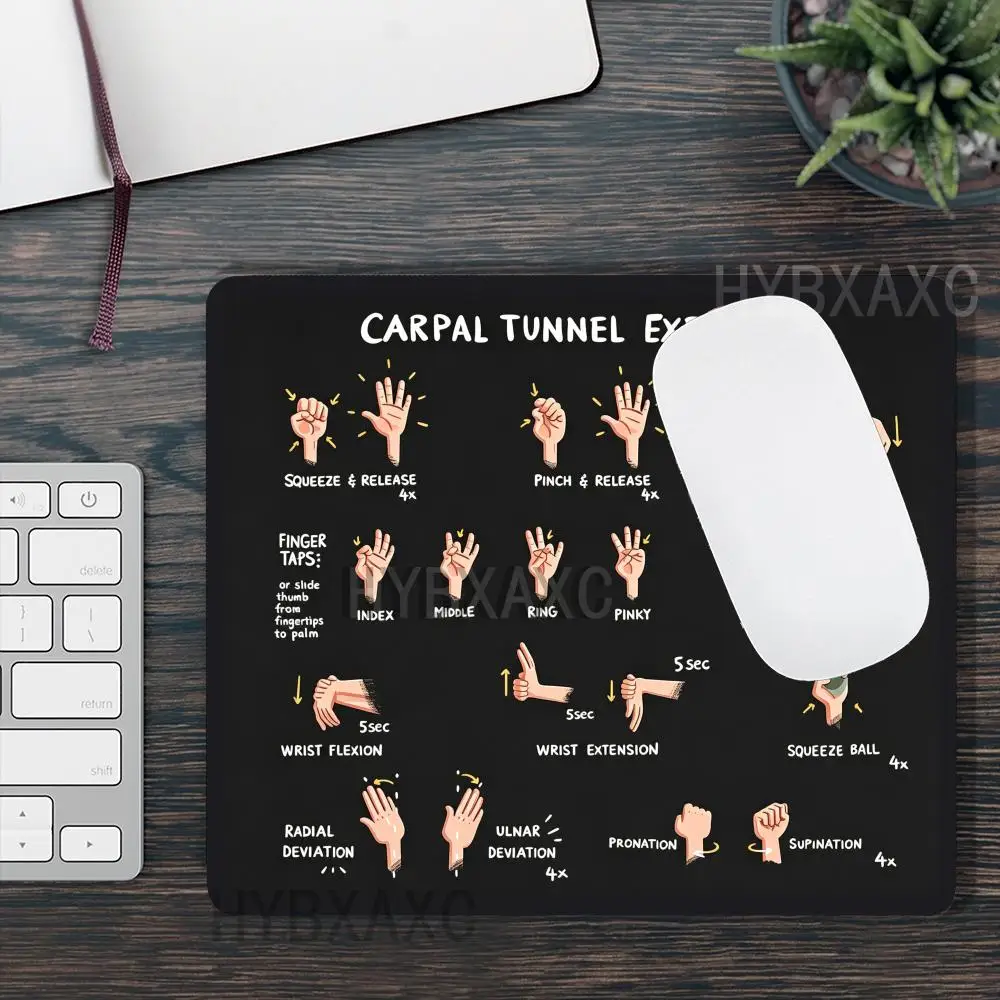 

HYBXAXC Hand Wrist Exercise Print Desk Non-Slip Rubber Small Mouse Pad for Office Keyboard Wireless Boy Girl Gift for Play game