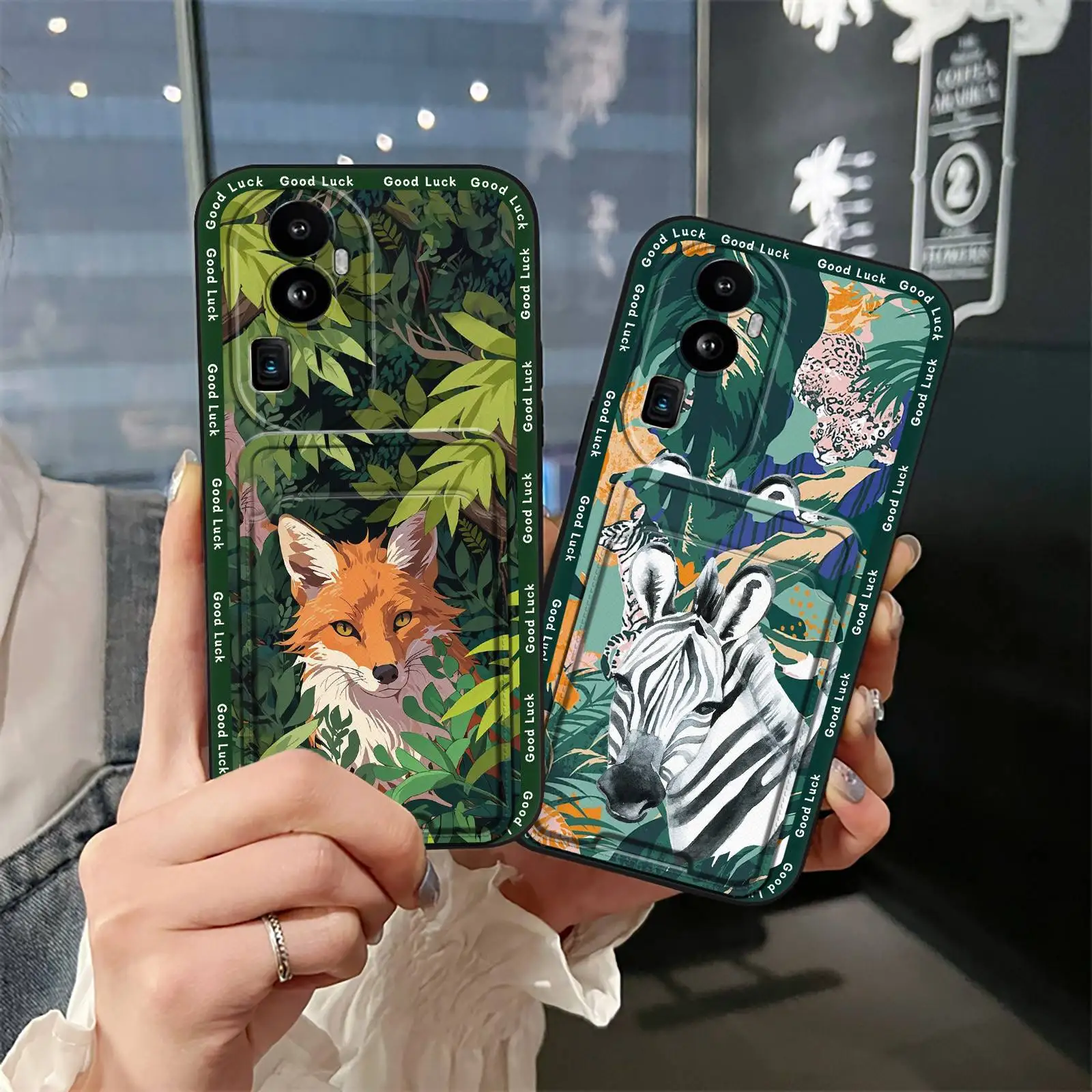 

Silicone Card slot Phone Case For OPPO Reno10 Pro Durable Anti-dust Back Cover Full wrap Waterproof TPU Card sleeve