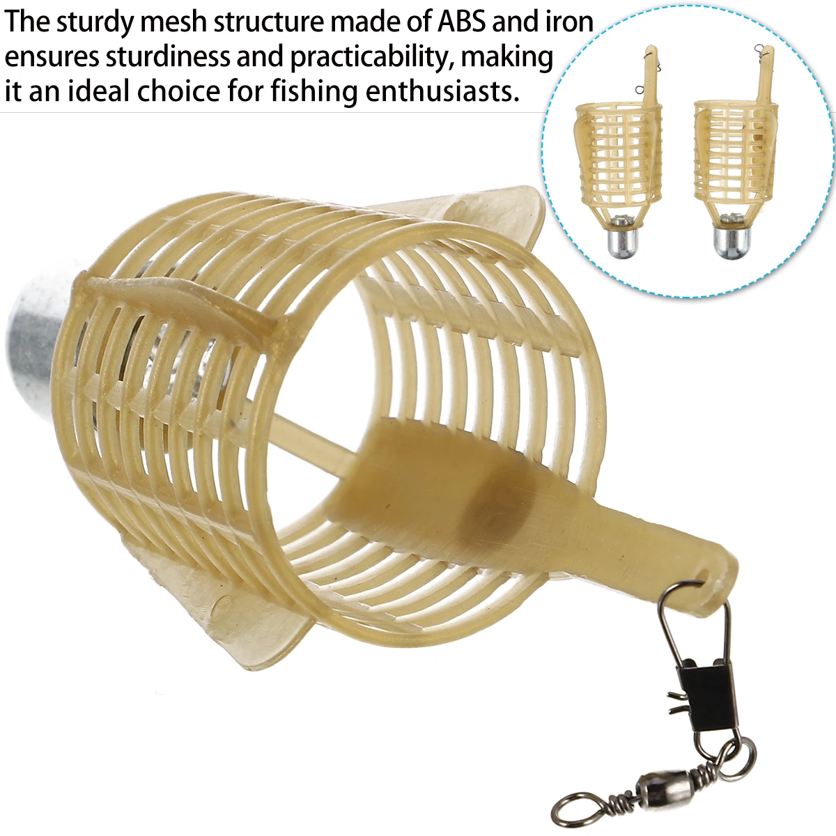 

4pcs Fishing Bait Cage ABS Iron Material Long Lasting Bait Storage Crab Eel Shrimp Lobster Trap Small Size Firm Mesh Structure