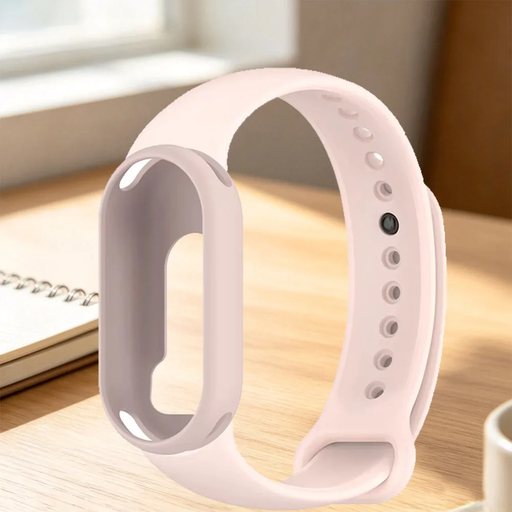 Soft Case+Silicone Strap Kit for Xiaomi Band 10 9 8 Omni-Directional Protective Shell Case for Mi Band 10 8 Breathable Bracelet