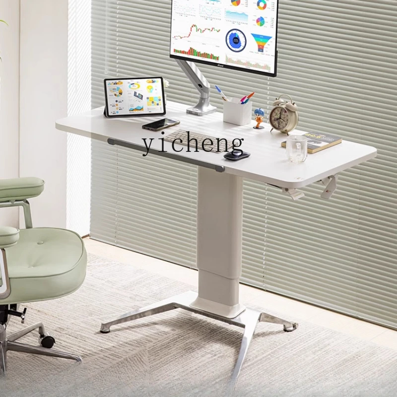 ZF Adjustable Workbench Movable Computer Desk Pneumatic Desk Home Study Desk