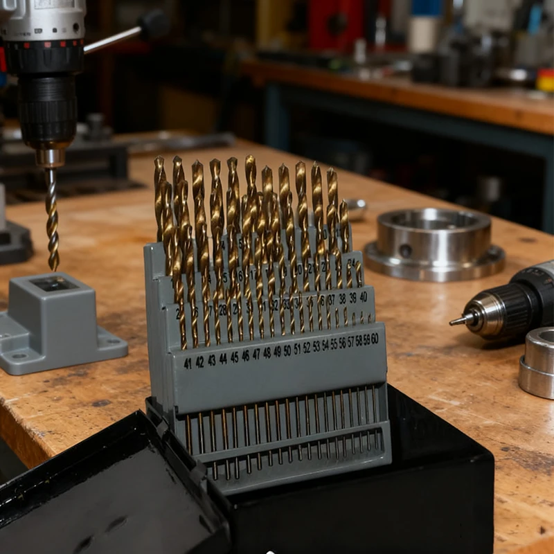 135°Drill Bits Set 60PC Number Drill Bits American Standard Round Shank Titanium Plated Twist Universal Ultra Fine