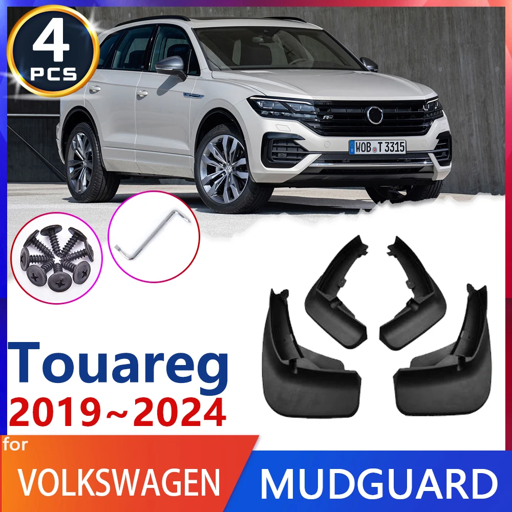 

For Volkswagen VW Touareg CR MK3 3th 3rd 2019~2024 2020 Front Rear 4pcs Set Car Mud Flaps Splash Guards Mudguards Mudflaps Flap