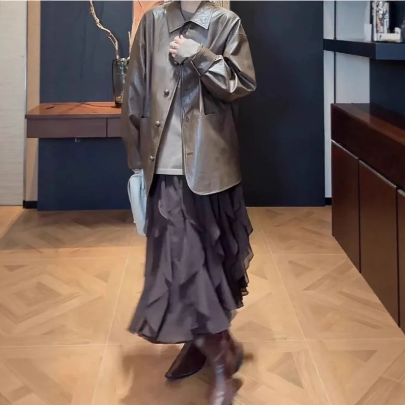 2026 New Temperament Irregular Spring Fashion Medium and Long Layered Skirt