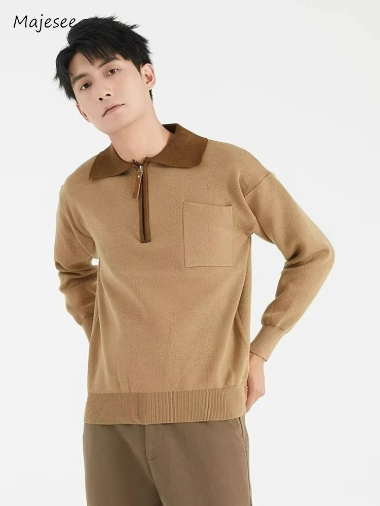 

Sweaters Men Japanese Commuting Style Vintage Autumn Slouchy All-match High Street Fashion Males Knitwear Smart Casual College
