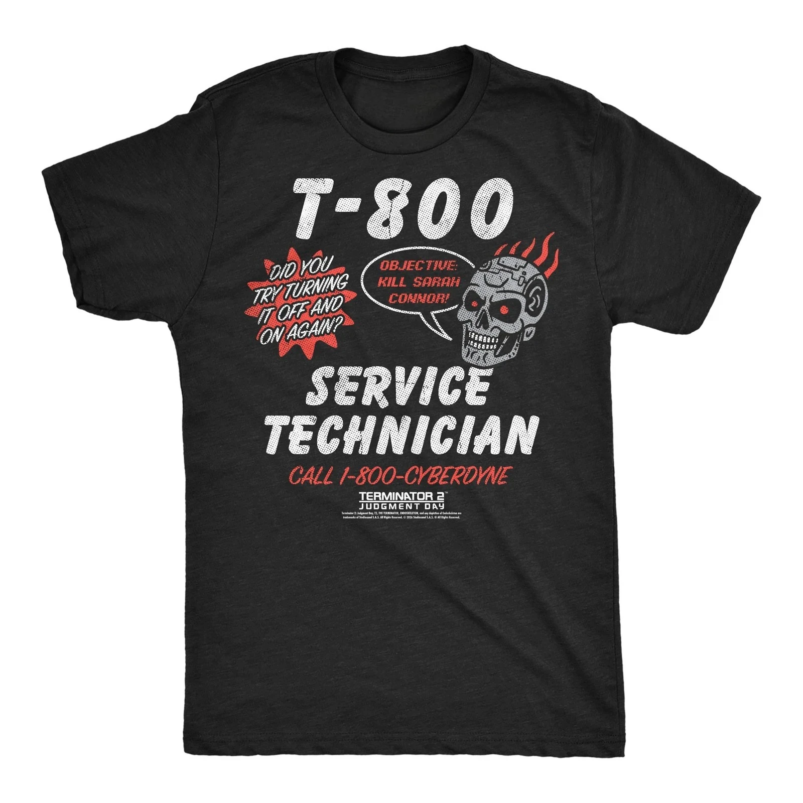 Men's Fun T-Shirt T 800 Service Technician Satire Terminator 2 Movie T-Shirt Unisex Streetwear Shirt  vintage t shirt