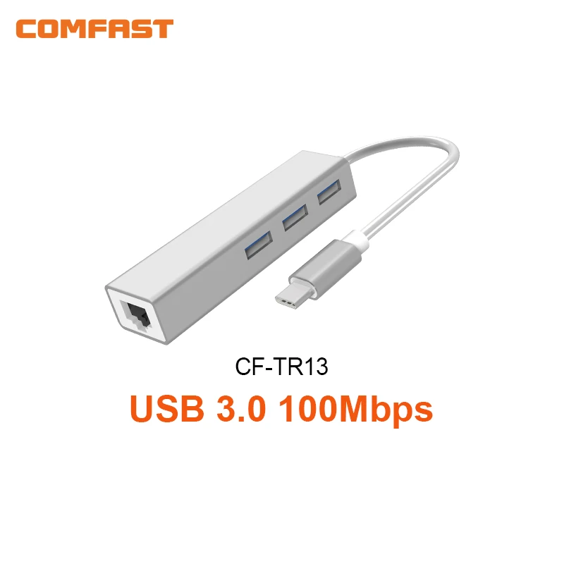 Проводная сетевая карта Comfast 10/100/1000 Мбит/с USB3.0 USB-RJ45 Type C-RJ45 LAN Ethernet-адаптер для ноутбука MacOS linux MacBook