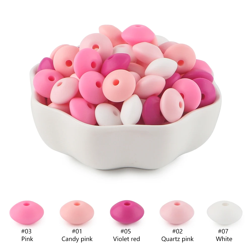100 Teile/los Silikon Linsen Perlen 12mm Lose Spacer Perlen BPA FREI Food Grade DIY Charms Schmuck Zubehör Halskette armband