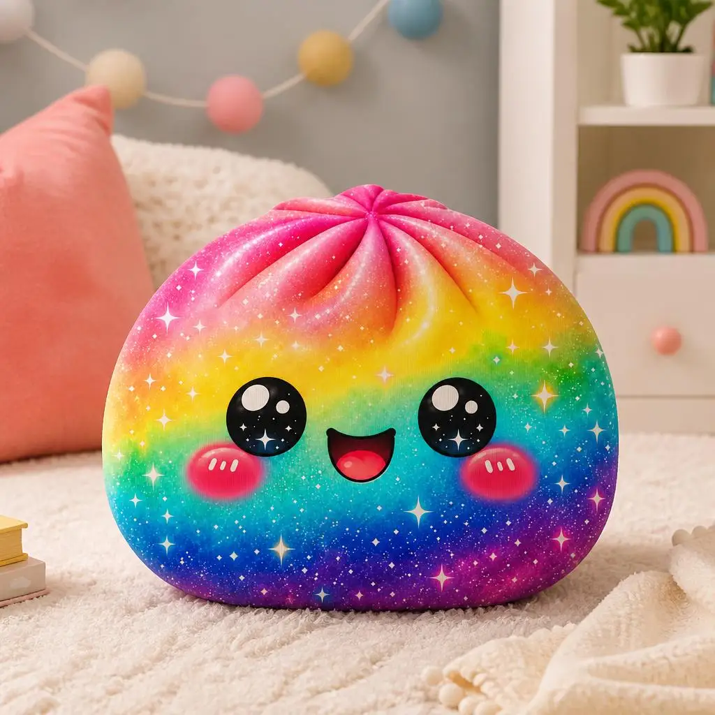 bao bun rainbow galaxy Shaped Pillow Cushion Irregular Stuffed Throw Pillow for Sofa Home Decoration Gift