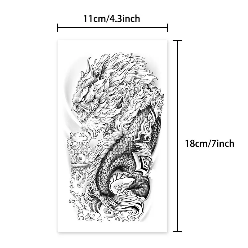 Durable waterproof for one to two weeks Raptors roar pattern temporary tattoo stickers simulated non-reflective fake tattoo arm