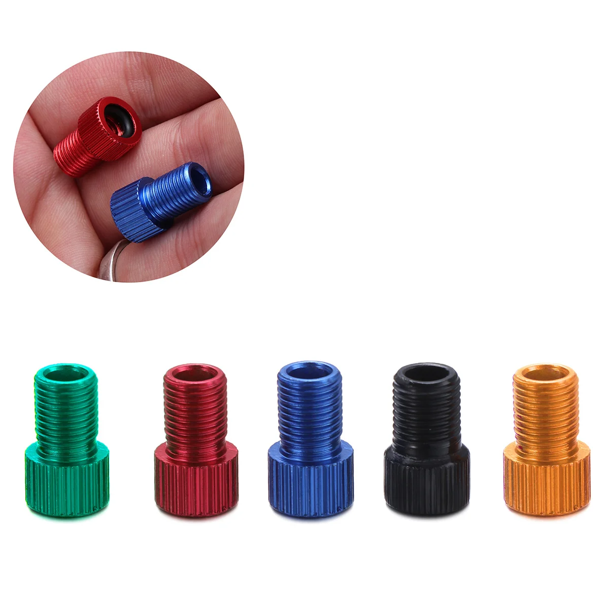 5Pcs Long Lasting Aluminum Alloy to Valve Converters for Easy Installation on Road Bikes Adapter