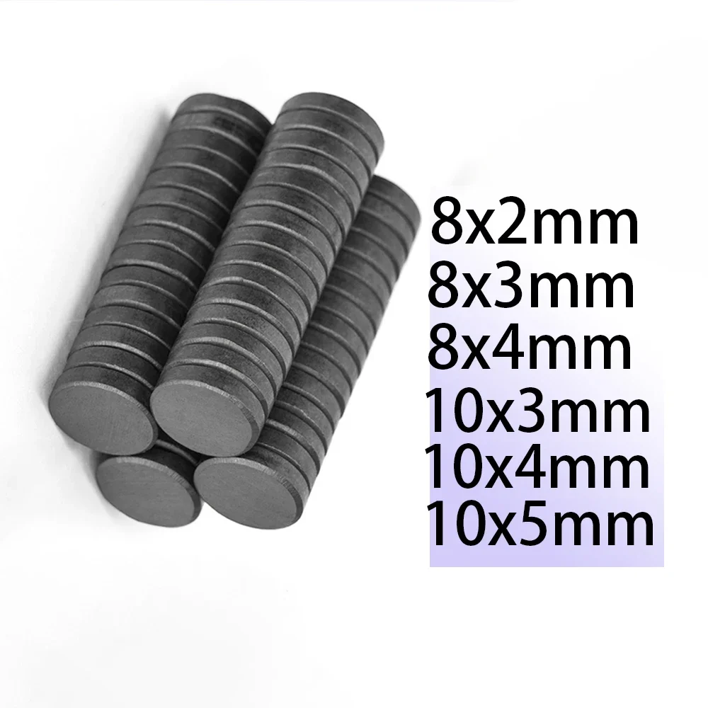 

100/200p 8x3 8x4 10x3 10x4 10x5 Black Round Magnets DIY Permanent Ferrite Rare Earth Magnets Epoxy Coating Fridge Sticker DIsc