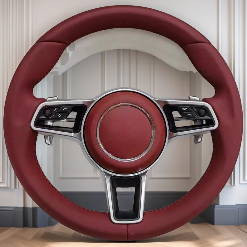 Car Steering Wheel Genuine Leather For Porsches 911 996 Cayenne 958 718 Boxster 918 Cayman Macans Panamera Taycan GT3 RS