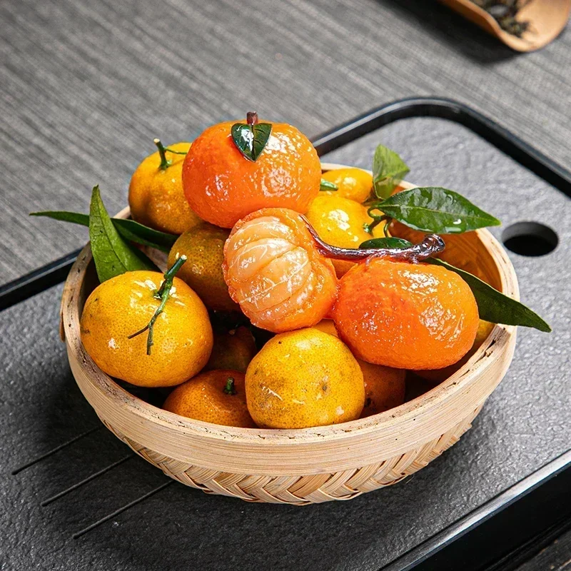 Chinese Color Changing Orange Tea Pet, Lucky Orange Resin Tea Carving Simulation Decoration, Home Crafts, Tea Tray Accessories