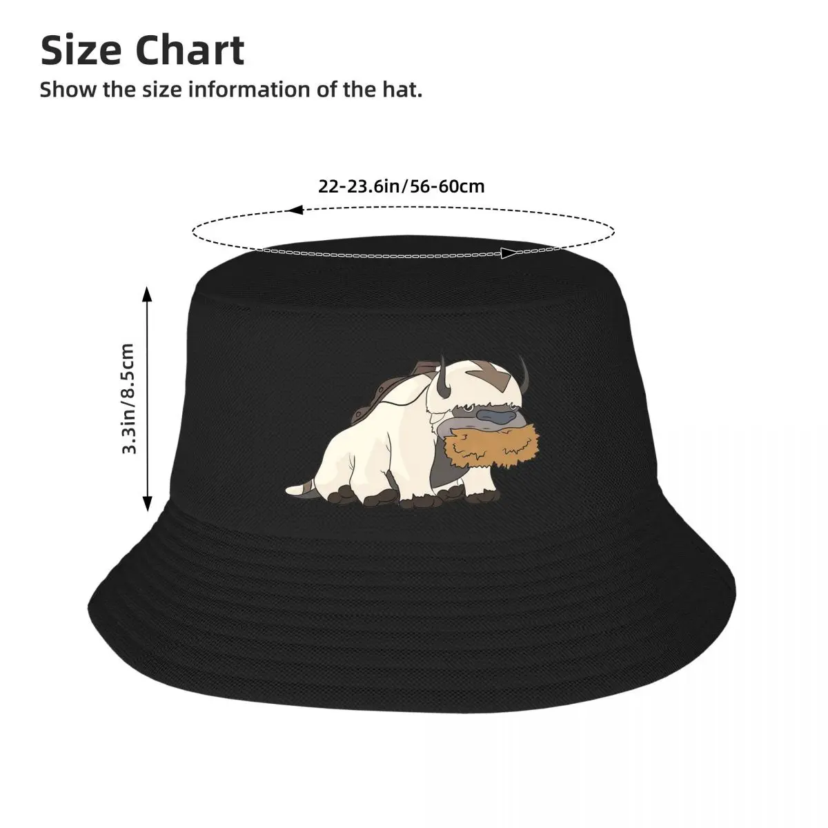 Appa Avatar The Last Airbender Bucket Hat Panama For Man Woman Bob Hats Cool Fisherman Hats Summer Beach Fishing Unisex Caps