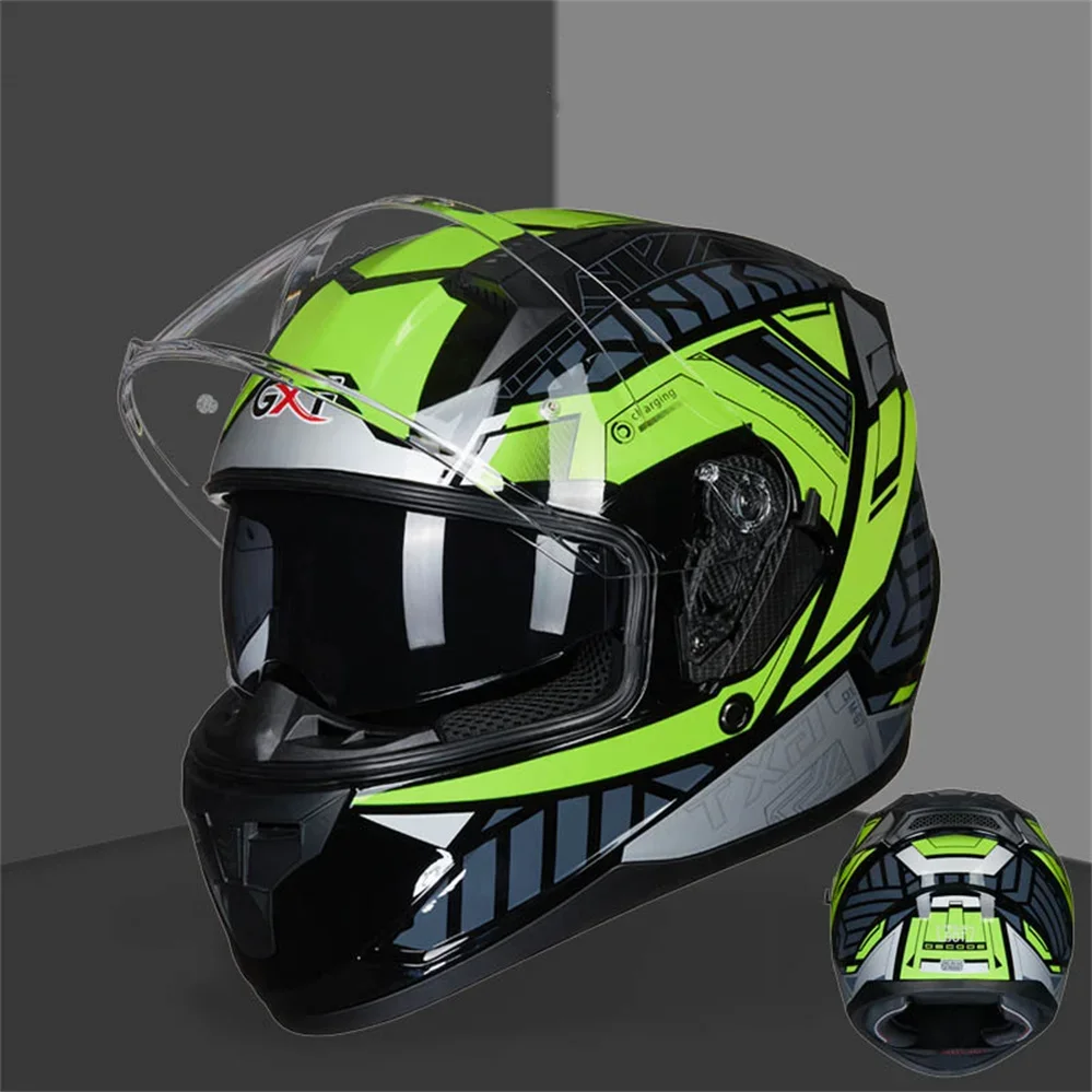 

Motorcycle Full Face Helmet GXT Men Women Motocross Racing Casque High Quality Dual Lens Capacete Moto
