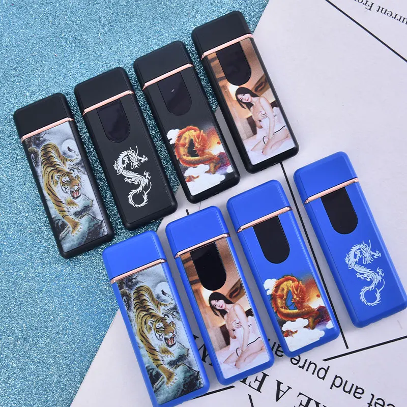 USB Lighter Windproof Double Arc Plasma Flameless Rechargeable Cigarette Lighter, with LED Power Display for Cigarette Lighter,