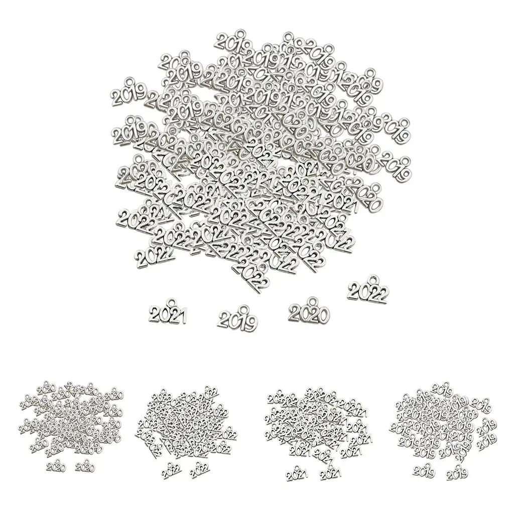 Antique Silver Alloy Number Pendants with Bail for Jewelry Making Craft Projects and Educational Toy Accessories