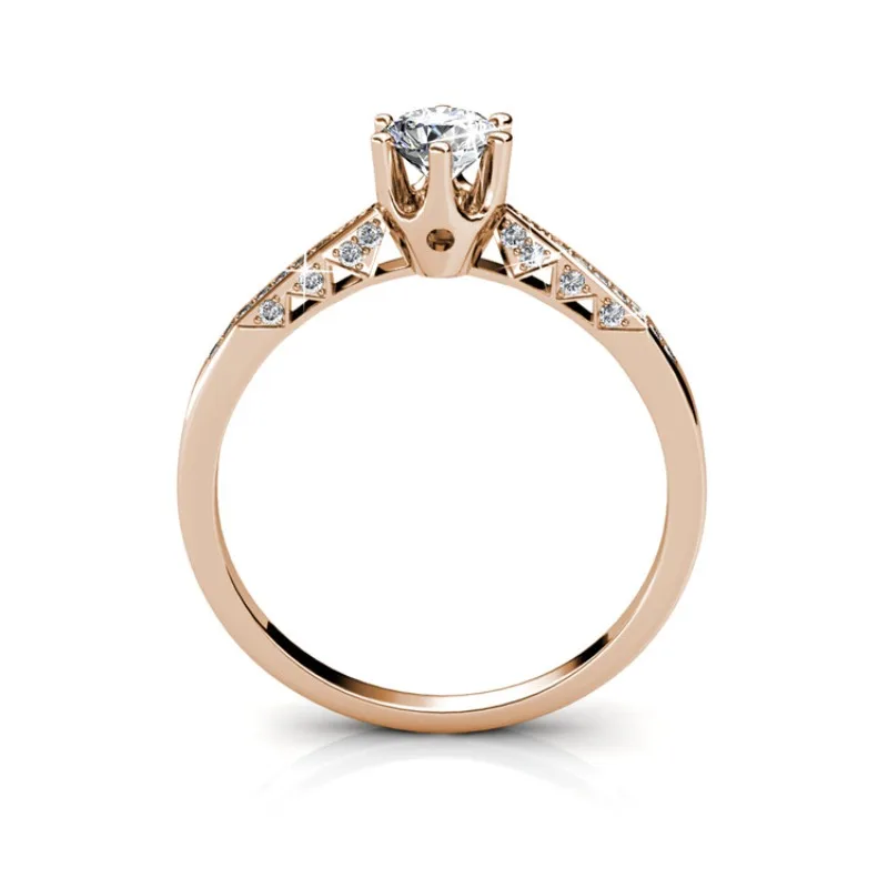

Daisini 925 Sterling Silver Round Cut Wedding Ring with Swarovski Crystal for Women Adorned Timeless Piece Fine Jewelry