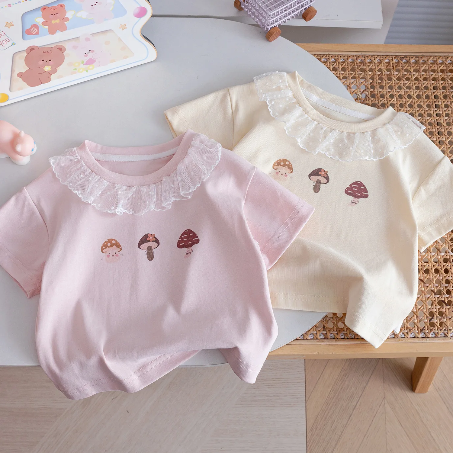 

Girls T-shirts Summer 2025 New Children's Clothes Cotton Tops Outerwear For Baby Girl Outfits Kids Cute T-shit Short Sleeve tops