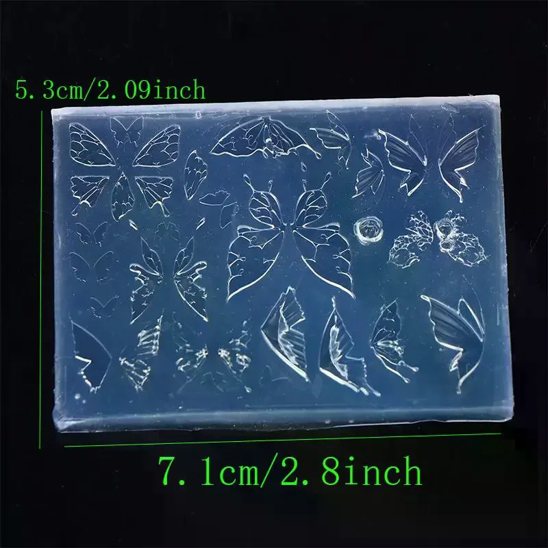 3D シリコーンネイルアートモールド蝶ネイル彫刻モールド蝶の羽スタンピングプレート爪ステンシルネイルテンプレート