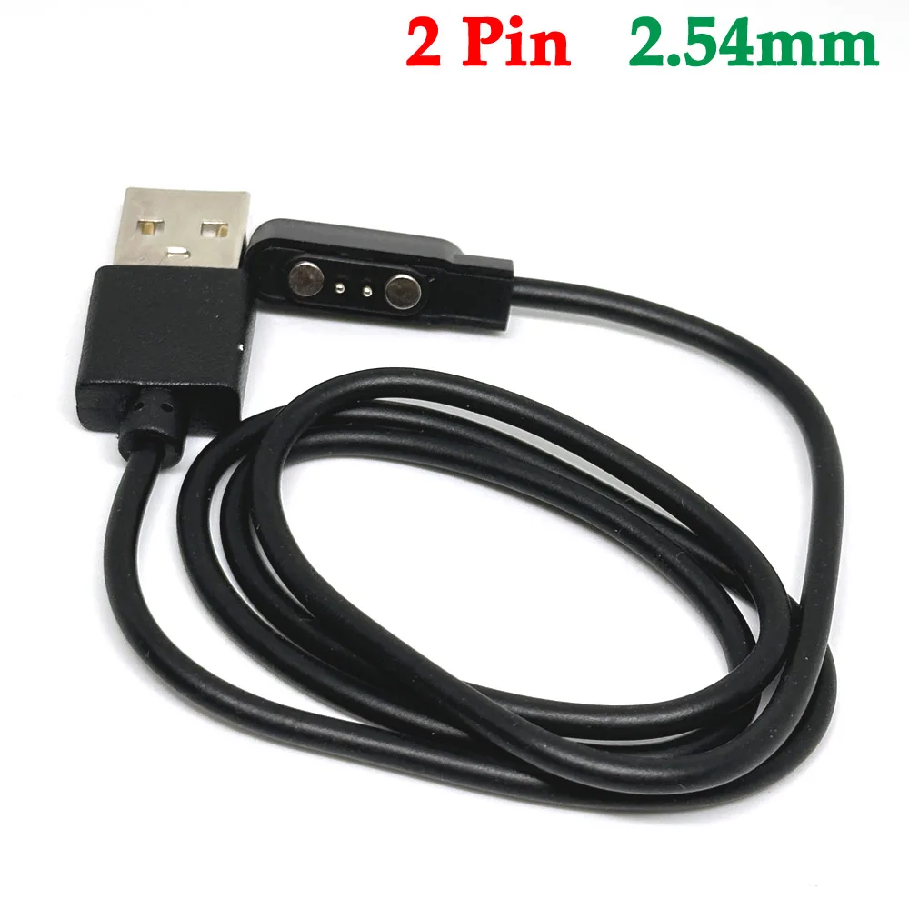 Smart Watch Charger Cord Magnetic Charging Cable Wire for Q12 Children\'s Watch 2 Pin 2.54mm USB Data Cables for Q12 Devices