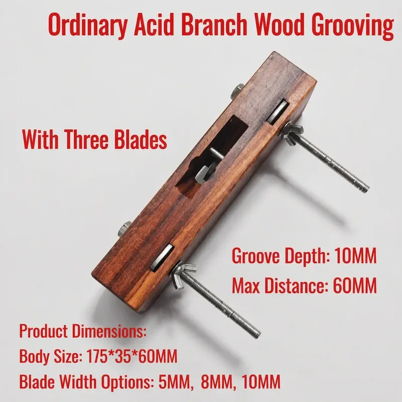 Adjustable Wood Planer Hand Cutting Tool for Carpentry Precision Shaving Smoothing Surface DIY Woodworking Manual Plane