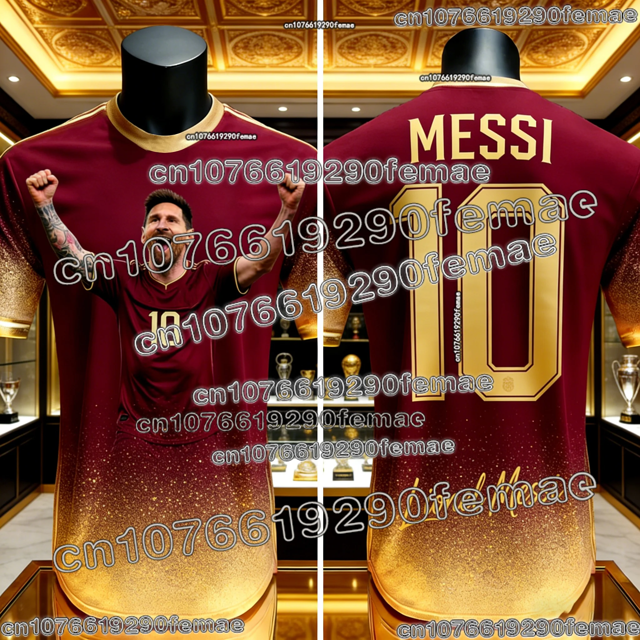 New Messi Fashion Football Legend Commemorative Edition Sports Jersey Comfortable Breathable T-shirt for Kids Adults Training