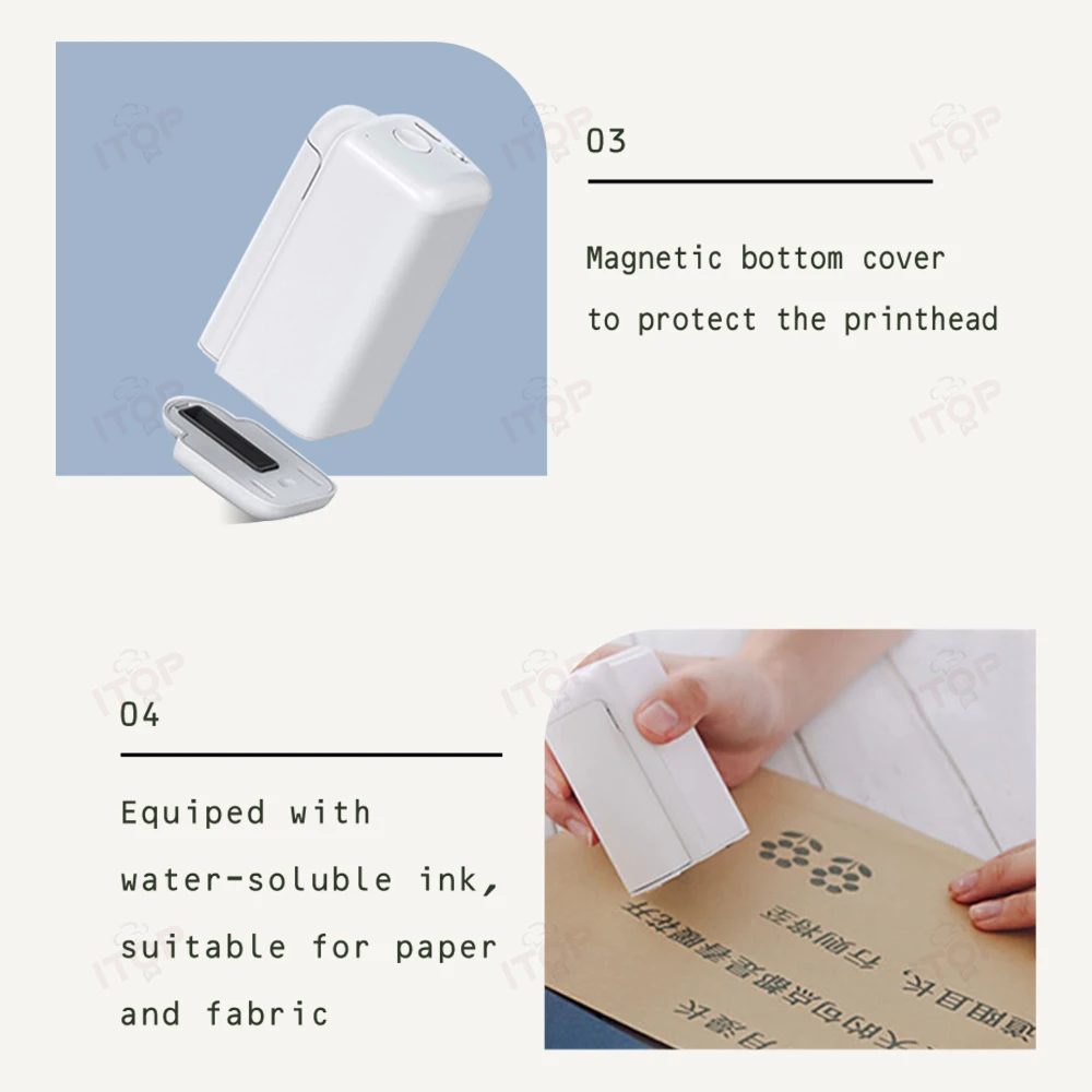 STLF JW طابعة نافثة للحبر محمولة باليد لوحة معدنية كرتونية شعار الملابس طابعة ملصقات صغيرة طابعة بلوتوث