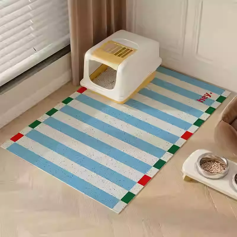

VIKAMA Summer Cartoon Pet Floor Mats Non-Slip Water Absorption Wear-Resistant Leakage Easy To Clean Dog Food Mats Cat Food Mats