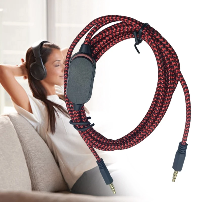Headsets Cable for Alien-ware AW310H AW510H Headphone Cord for Enhances Gaming Sound Experience,Durability Nylon Braide Wire